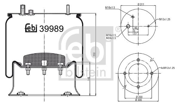 FEBI BILSTEIN Кожух пневматической рессоры 39989